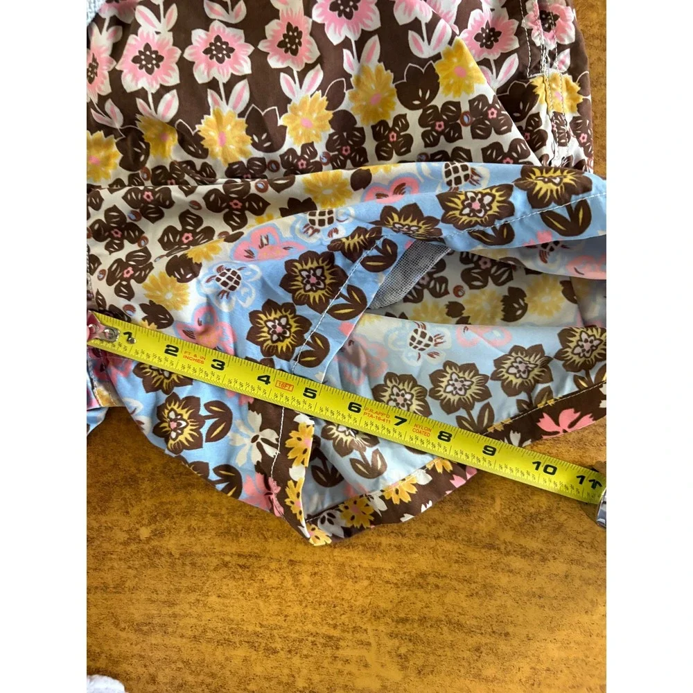 Vilebrequin Moorea‎ Floral Swim Trunks XL Brown Pink Blue Mens Shorts